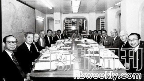 1987年，“第三間大學”（香港科技大學）籌備委員會會議。